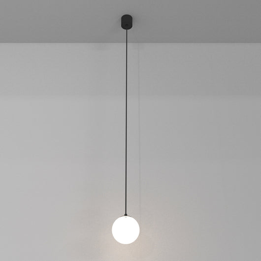 Lampadario A Sospensione Moderno Luna Alluminio Nero Led Integrato 5W Fredda