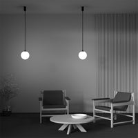 Lampadario Sospensione Moderno Luna Alluminio Nero Luce Led Integrato 5W Fredda