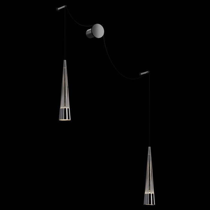 Applique Da Parete Moderno Sintesi Metallo Cromo Vetro 2 Luci Led 24W