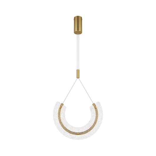 Sospensione Contemporanea Maya Alluminio Oro 1 Luce Diffusore Vetro