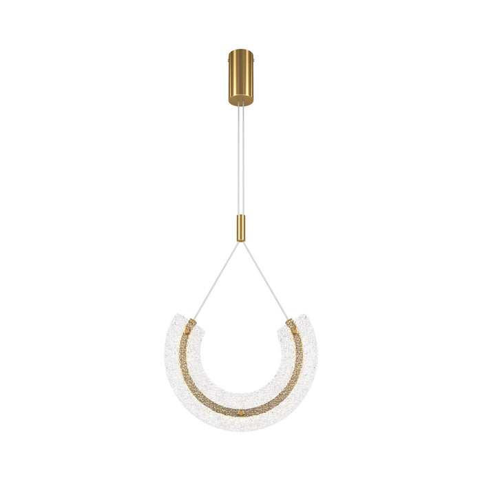 Sospensione Contemporanea Maya Alluminio Oro 1 Luce Diffusore Vetro