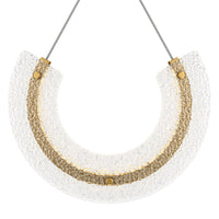 Sospensione Contemporanea Maya Alluminio Oro 1 Luce Diffusore Vetro