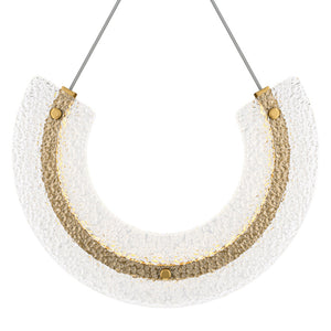 Sospensione Contemporanea Maya Alluminio Oro 1 Luce Diffusore Vetro