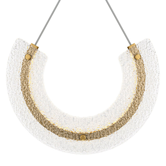 Sospensione Contemporanea Maya Alluminio Oro 1 Luce Diffusore Vetro