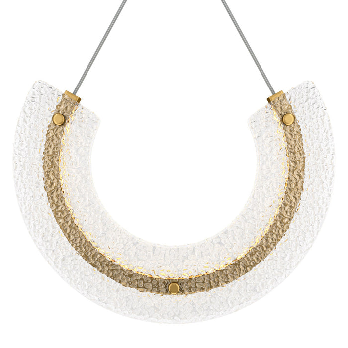 Sospensione Contemporanea Maya Alluminio Oro 1 Luce Diffusore Vetro