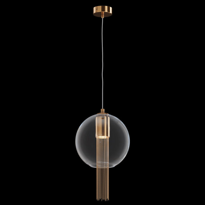 Sospensione Contemporanea Flusso Grande In Metallo Bronzo 1 Luce