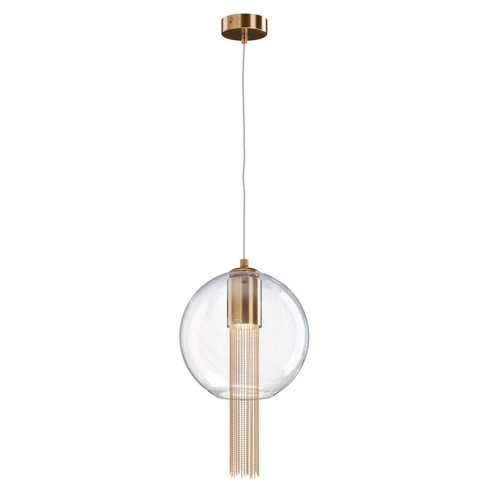 Sospensione Contemporanea Flusso Grande In Metallo Bronzo 1 Luce