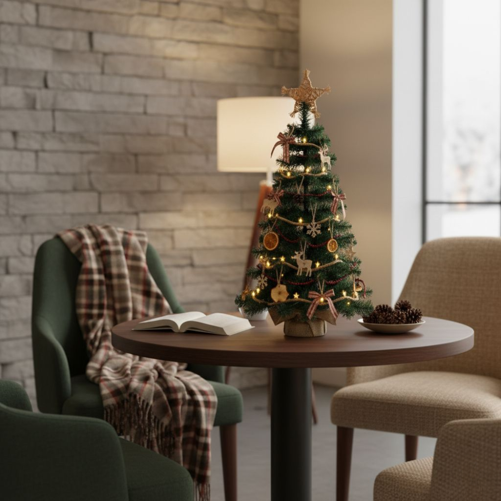 Alberello di natale piccolo timmy in pvc per spazi ridotti 90 cm