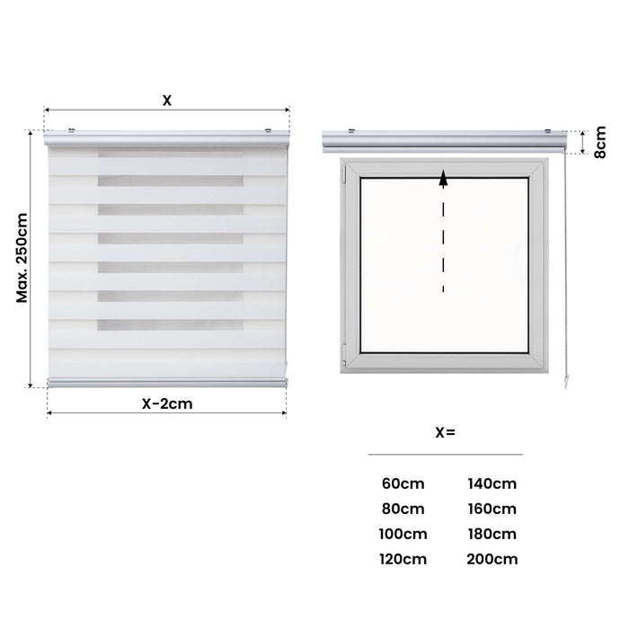 Tenda a Rullo giorno / notte Premium Con Finiture premium Bianco 120x250 cm