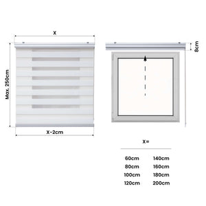 Tenda a Rullo giorno / notte Premium Con Finiture premium Bianco 200x250 cm