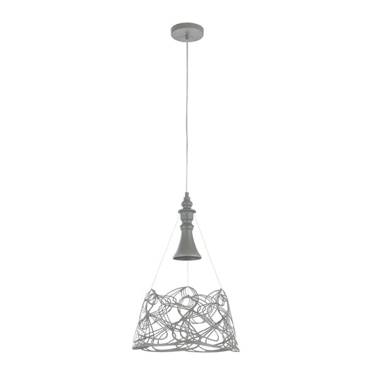 Lampada A Sospensione Moderno Elva 1 Luce E27 60W Metallo Grigio Ip20