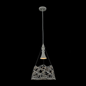 Lampada A Sospensione Moderno Elva 1 Luce E27 60W Metallo Grigio Ip20