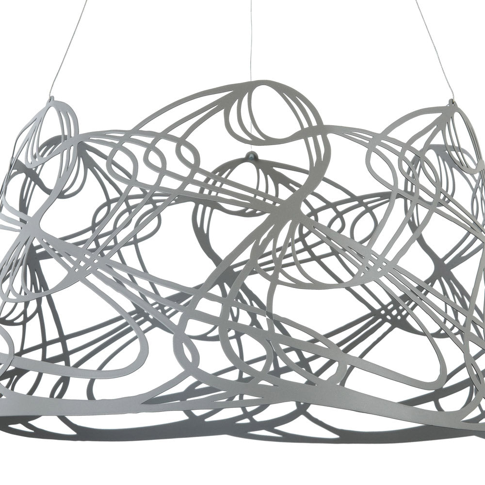 Lampada A Sospensione Moderno Elva 1 Luce E27 60W Metallo Grigio Ip20