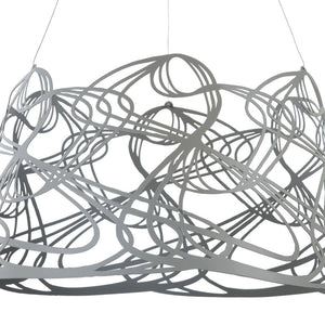 Lampada A Sospensione Moderno Elva 1 Luce E27 60W Metallo Grigio Ip20