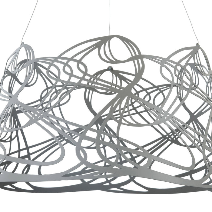 Lampada A Sospensione Moderno Elva 1 Luce E27 60W Metallo Grigio Ip20