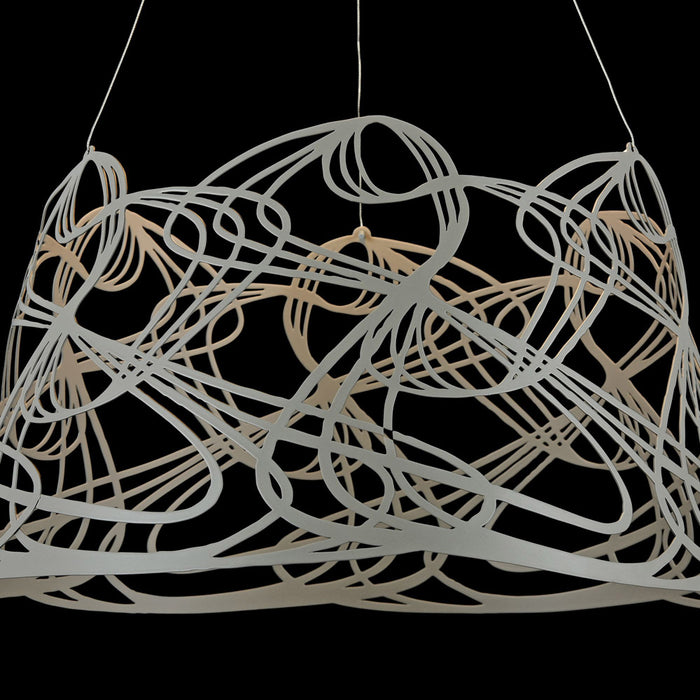 Lampada A Sospensione Moderno Elva 1 Luce E27 60W Metallo Grigio Ip20