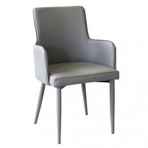 POLTRONA ECOPELLE GRIGIO CHIARO CAMILLE