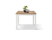 PAZZO DESIGN Tavolo allungabile, Rovere Rustico, Nobilitato, Made in Italy, Basamento Bianco, 90 x 90 x 76,5 cm