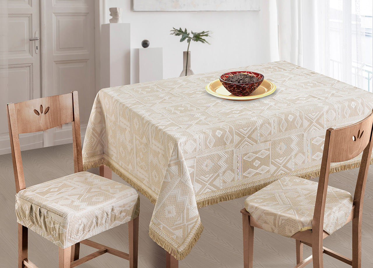 Set Cuscini Coprisedia Imbottiti Sfoderabili Modello Mexico Made In Italy - Fascia Quadrata 4Pz - Naturale