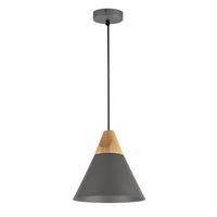 Sospensione Minimal Bicones In Metallo E Legno Nero E Oro 1 Luce