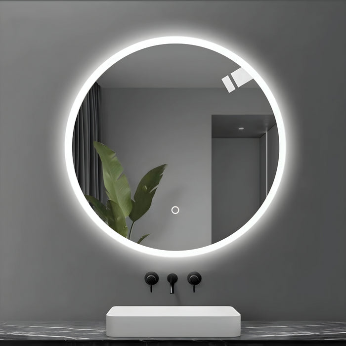 Specchio 5 mm tondo led interruttore touch struttura pvc pannello mdf *** misura Ã˜80, tonalità dimmerabile 2700-450...