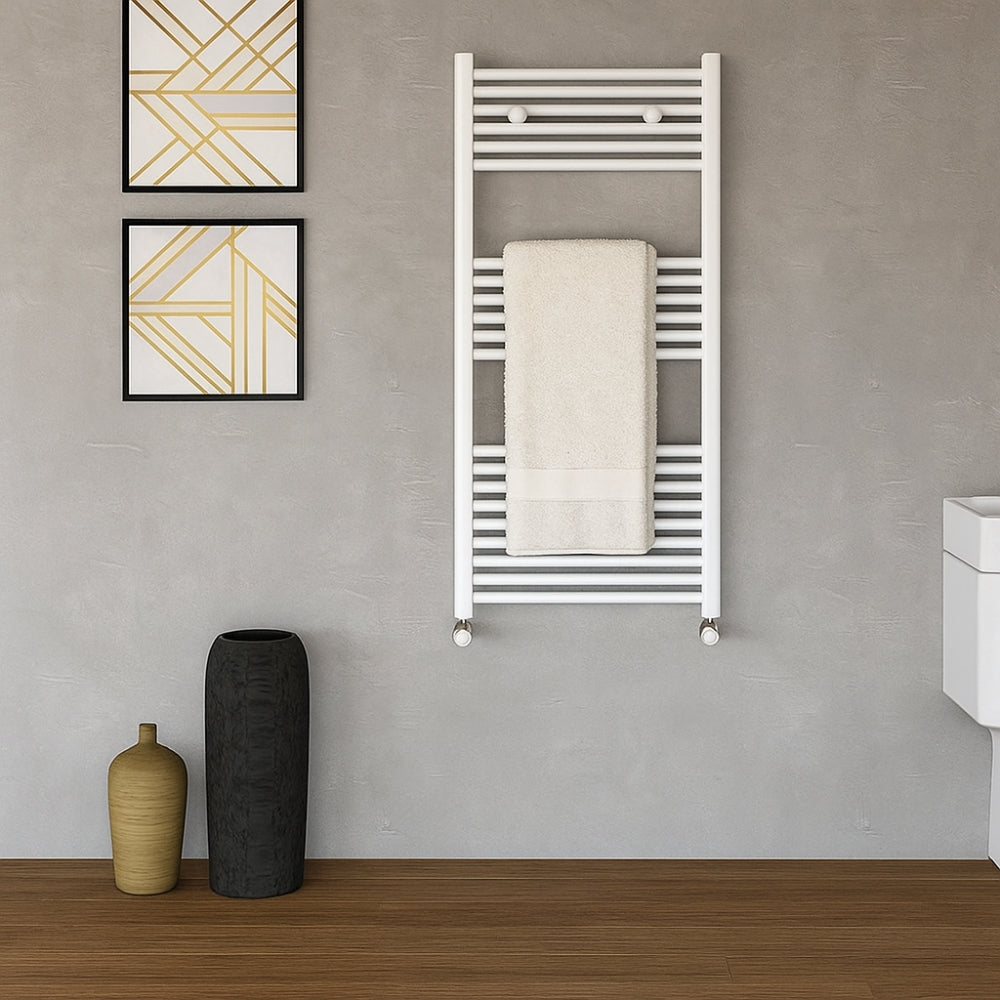 Termoarredo bianco per bagno in acciaio calorifero termosifone scaldasalviette *** misure h1200xl500xi450 23 tubi, pe...