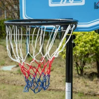Canestro Basket con Altezza Regolabile 197.5-245cm, Base con Ruote e Tabellone, Blu
