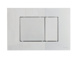 Placca doppio scarico SCHWAB mod. METIS per cassetta di scarico UP 199 cod. P41-0110-0250 in ABS cromato opaco