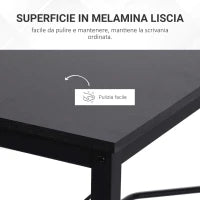 Scrivania Angolare a L con Piedini Regolabili, Scrivania pc in Legno e Acciaio, 150x150x76 cm, Nera