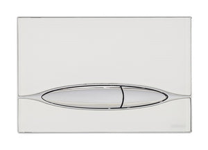 Placca di scarico SCHWAB mod. HYDRA in vetro bianca per cassetta di scarico UP 199 cod. P46-0003-0250