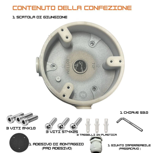 Dahua pfa137 scatola di giunzione alluminio per telecamere