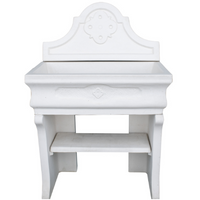 Pilozza lavabo bianca serie romantica cemento calcestruzzo 90 x 50 x h.28 cm