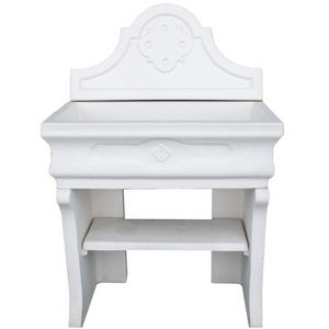 Pilozza lavabo bianca serie romantica cemento calcestruzzo 90 x 50 x h.28 cm