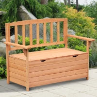 Panchina da Giardino 2 Posti con Vano Contenitore Legno 112x58x84cm