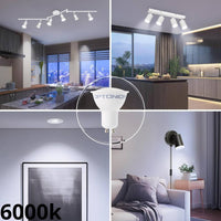 Kit incasso faretti led gu10 con portalampada e supporti tondi per interno