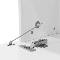 Tavolino da caffè con illuminazione LED, piano del tavolo lucido, ampio spazio di conservazione, 120x50x38,5 cm, Bianco