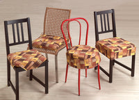 Set Cuscini Coprisedia Imbottiti Sfoderabili Modello Sequoia Made In Italy - Fascia Quadrata 4Pz - Blu