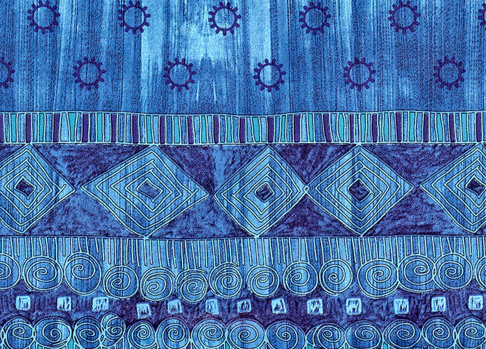 Set Cuscini Coprisedia Imbottiti Sfoderabili Modello Sequoia Made In Italy - Fascia Quadrata 4Pz - Blu