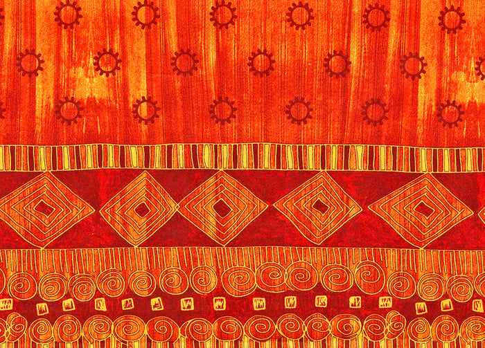 Set Cuscini Coprisedia Imbottiti Sfoderabili Modello Sequoia Made In Italy - Fascia Rotonda 4Pz - Rosso