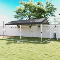 Gazebo Pieghevole Pop Up 6x3 m, UPF50+ con Altezza Regolabile e Borsa di Trasporto, Grigio Scuro