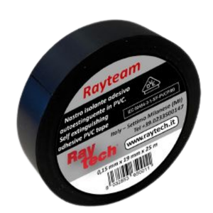 Nastro isolante in pvc autoestinguente raytech per impianti elettrici e cablaggi *** colore nero, dimensioni 19 mm x ...