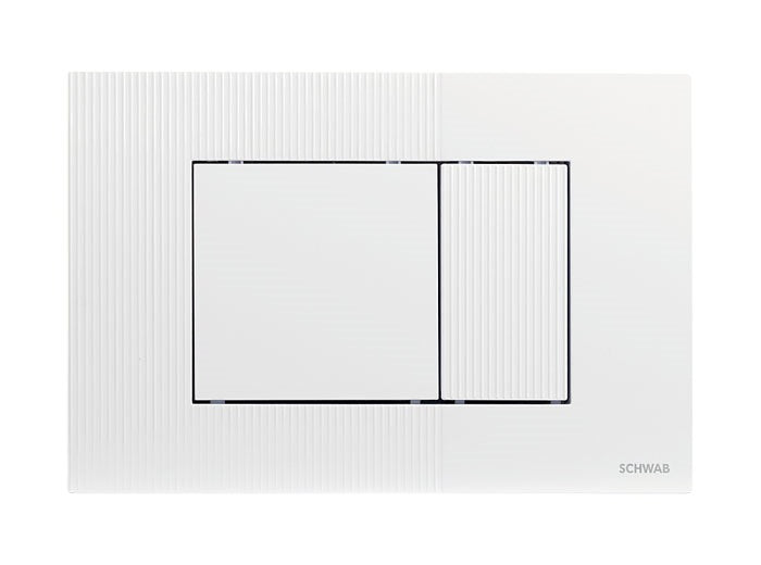 Placca doppio scarico SCHWAB mod. METIS per cassetta di scarico UP 199 cod. P62-0130-0250 in ABS bianca
