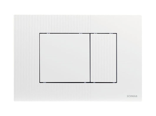 Placca doppio scarico SCHWAB mod. METIS per cassetta di scarico UP 199 cod. P62-0130-0250 in ABS bianca