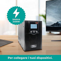 Mach power ups metal con display digitale e stabilizzatore avr *** potenza ampere (va) 3000 va, confezione 1