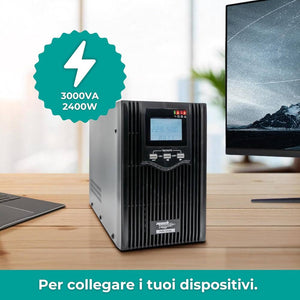Mach power ups metal con display digitale e stabilizzatore avr *** potenza ampere (va) 3000 va, confezione 1
