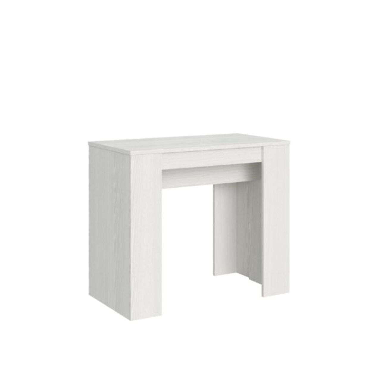 shopinnovativo- Consolle allungabile 90x48/204 cm Basic Small bianco frassino