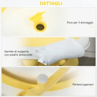 Vaschetta Bagnetto Pieghevole per Bambini 0-3 Anni con Indicatore di Temperatura e Cuscino, 81.5x50.5x23.5 cm, Giallo