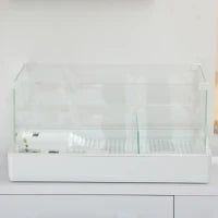 Vasca per Tartarughe con Filtro a 3 Livelli e Pannelli in Vetro e ABS, 51x31x25.5 cm, Bianco