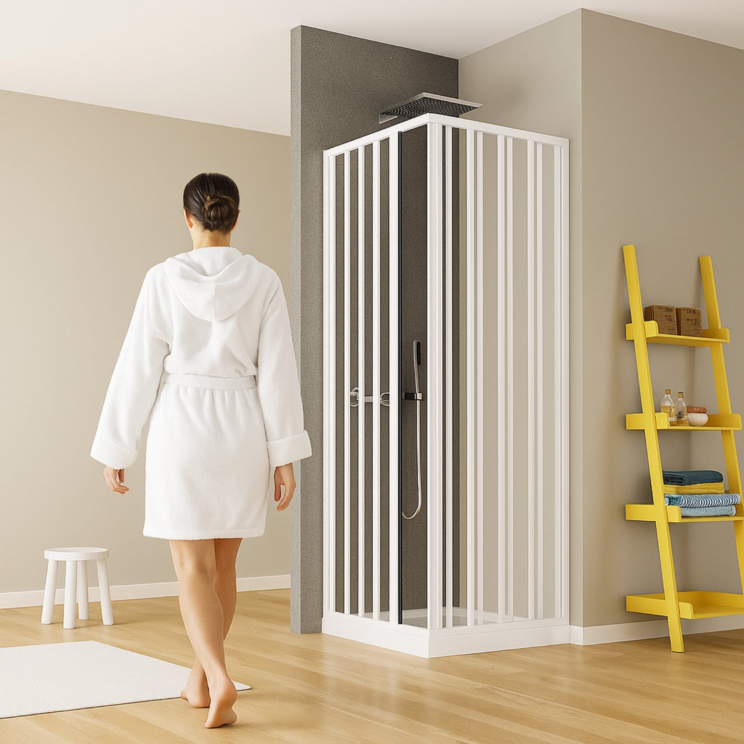 Box doccia angolo soffietto bianco carmen ac altezza cm 185 pvc e maniglia *** misure 90x70 cm, confezione 1