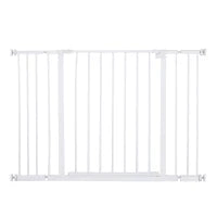 Cancellino per Cani di Sicurezza Estensibile da 76-107cm Montaggio a Pressione, Metallo e Plastica, Bianco